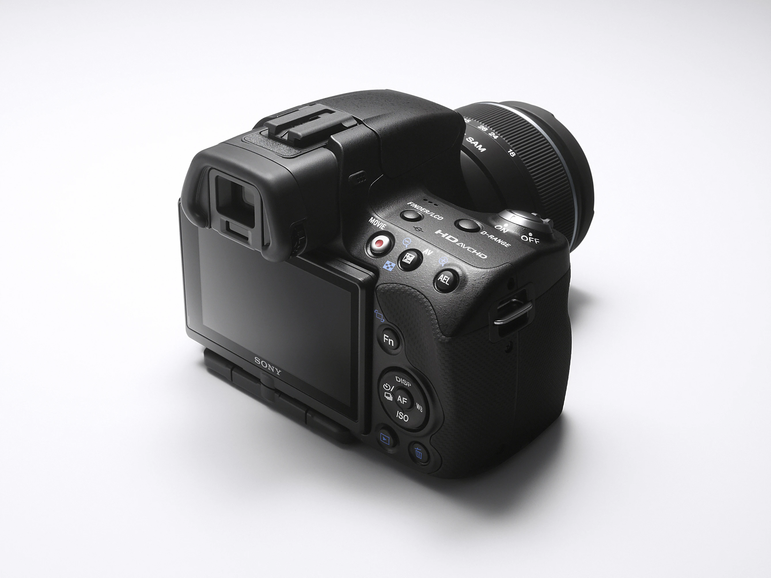 As well as Live View via the variable angle tilt LCD, users can also view images through the electronic viewfinder of the SLT-A33