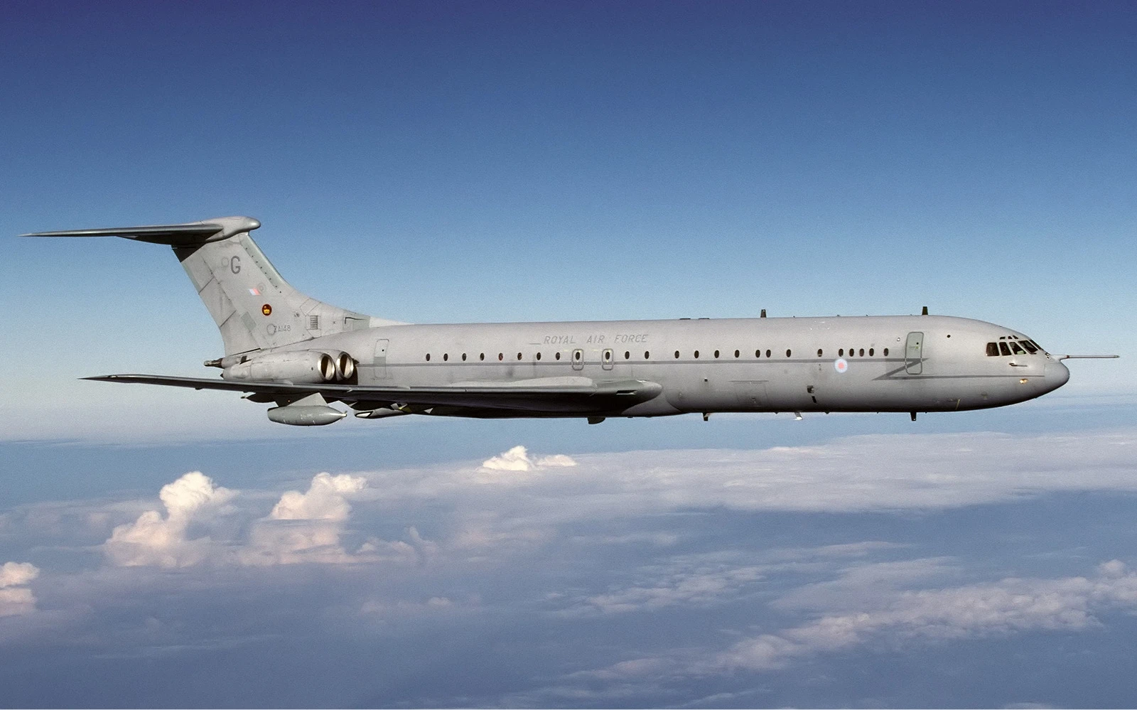 There's something archetypal about the Vickers VC10. That's partially due to its large wings – designed to give it the take off and landing performance of a much smaller airplane for use in airports with short runways, or high-altitude locations. Despite being enormously popular with passengers and crew alike, a trend for extending runways nullified its competitive advantage as a passenger airliner, and its design proved unsuited to newer engine technology. Though production ceased in 1970, the Royal Air Force flew VC10 until 2013.