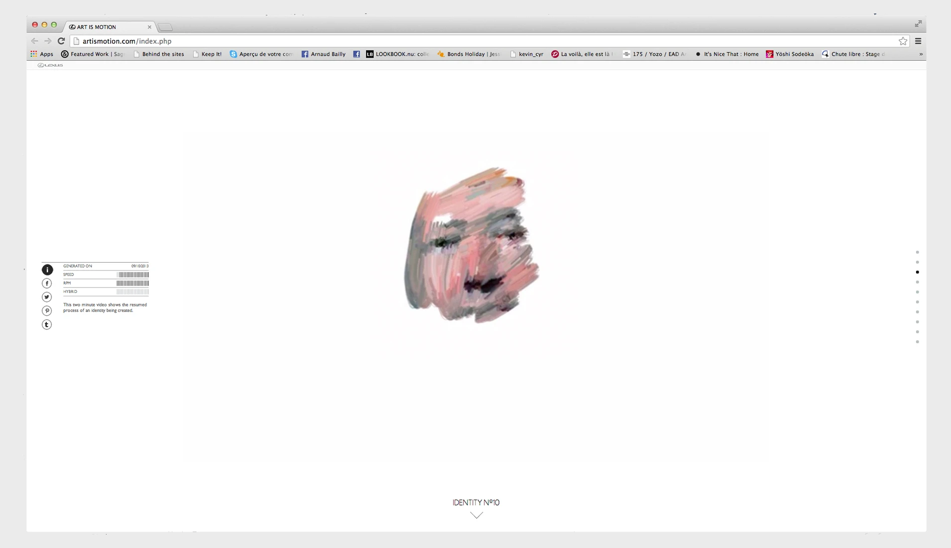 An intermediate point in a portrait
