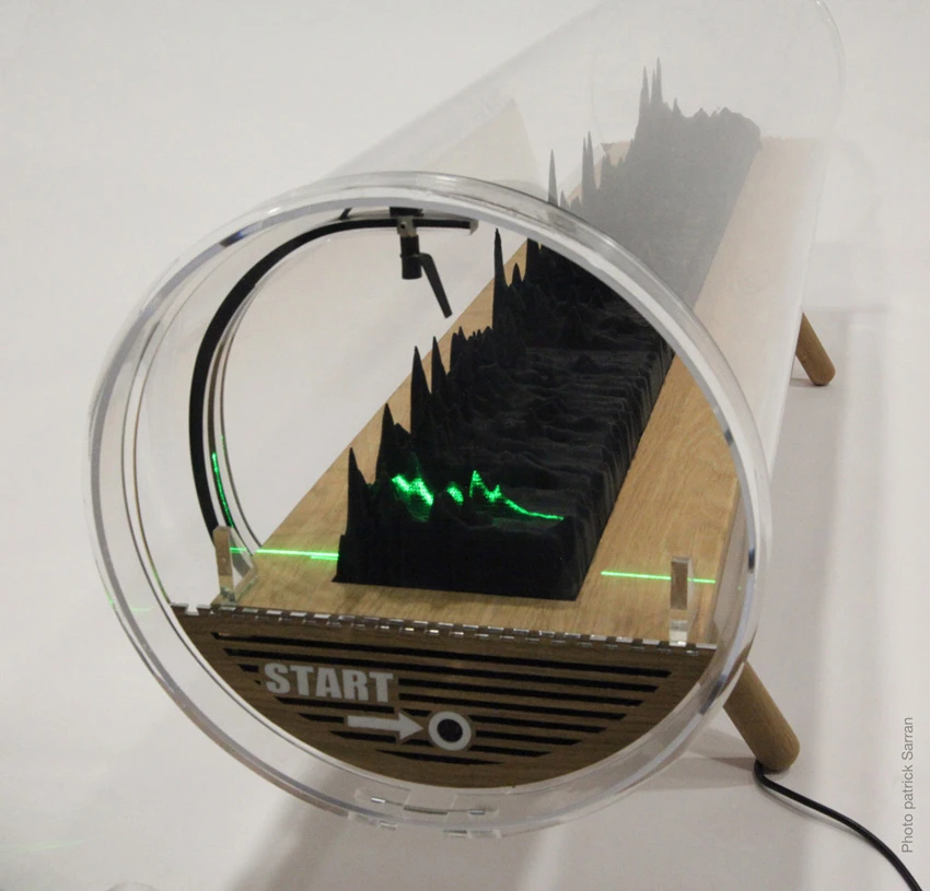 A laser light lets viewers know what part of the soundscape they are listening to (Photo: Gilles Azzaro)