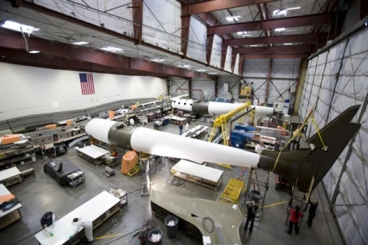 Launch vehicle construction at Scaled Composites