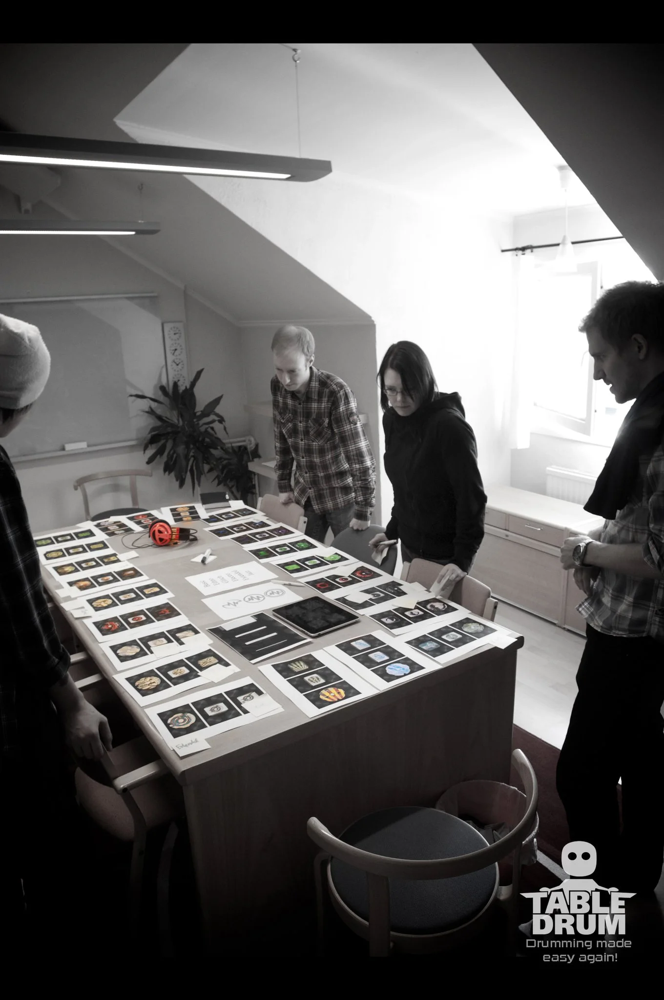 The TableDrum team brainstorming app designs