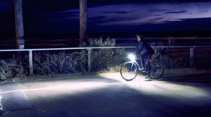 The Ding headlight features two separate beams that shine in different directions