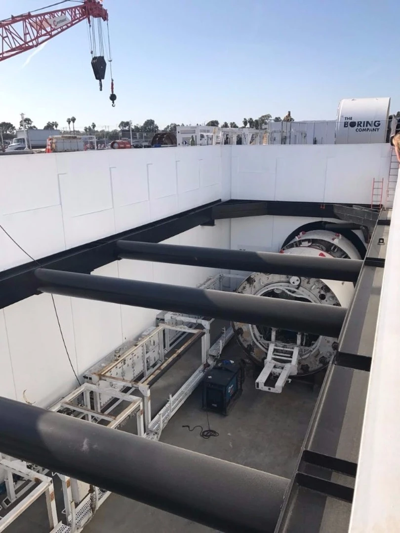 A test tunnel at The Boring Company's headquarters in LA