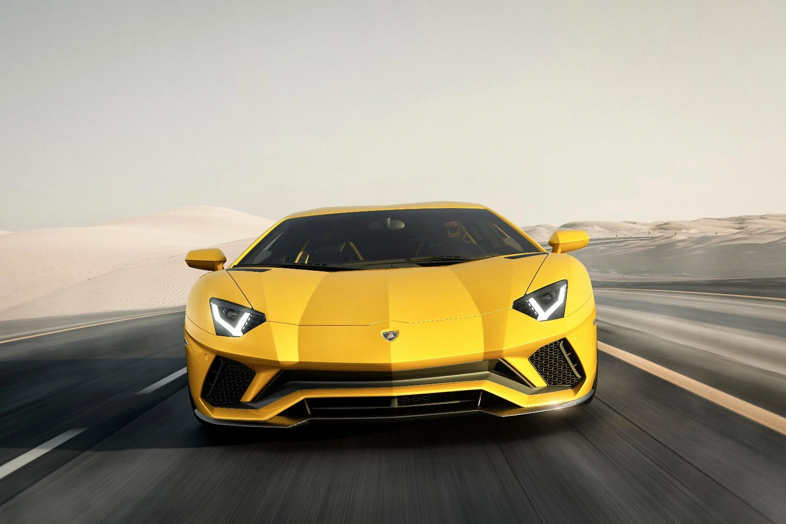 The Lamborghini Aventador S has a new nose for more downforce