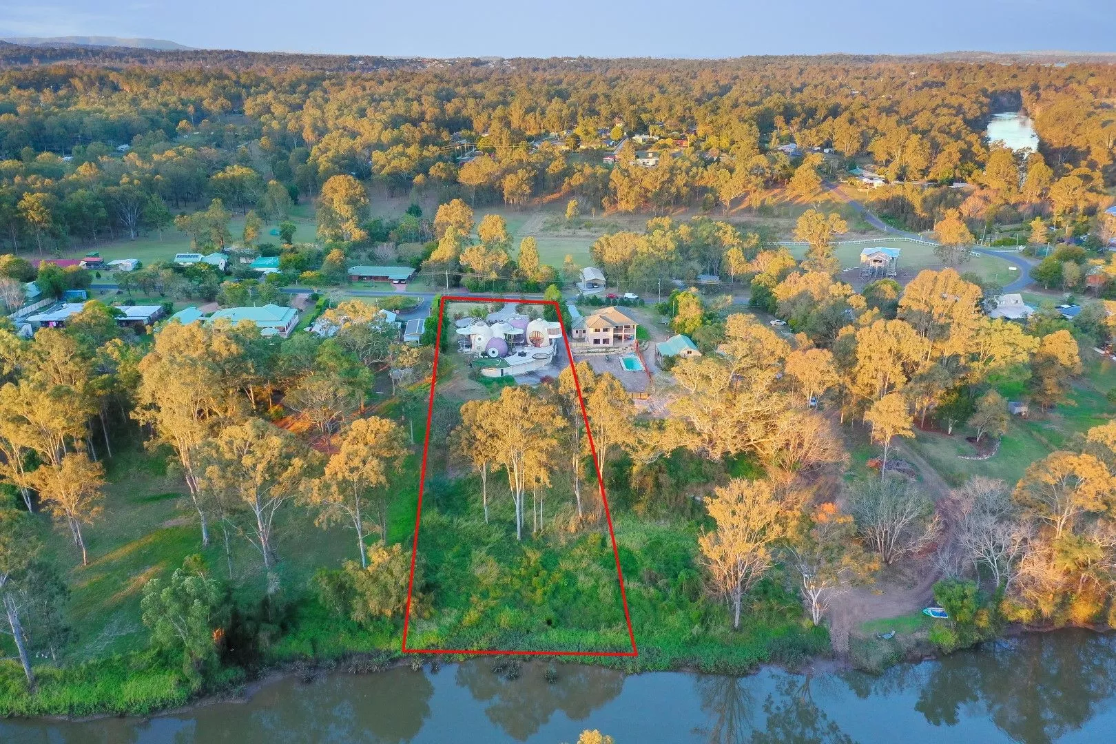 The property backs onto bushland and a river not far from Ipswich, Queensland