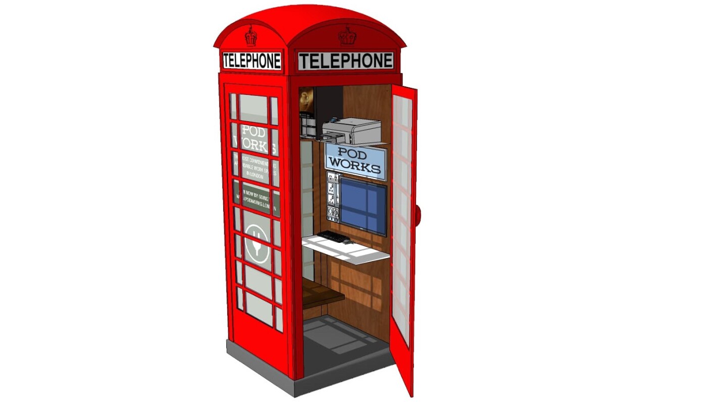 The pods will feature Wi-Fi, ethernet connections, plug sockets, printers, scanners and free tea and coffee