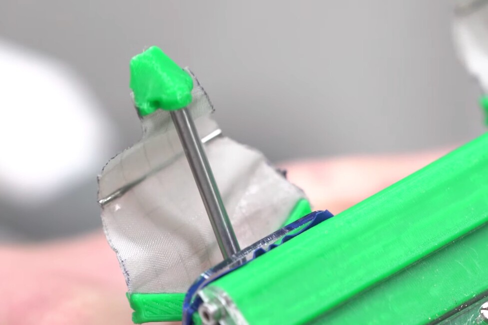 One of EMBUR's legs, part-way through a stroke