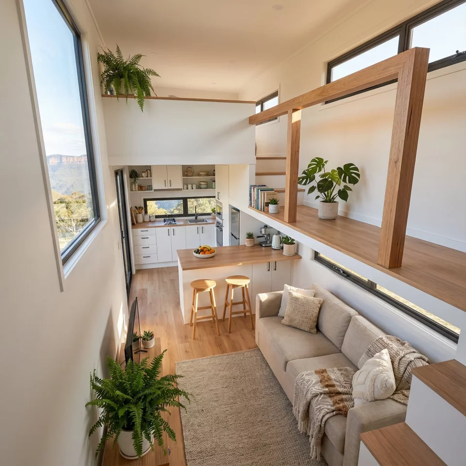 The Byron Bay tiny house's spacious interior measures 33 sq m (355 sq ft)