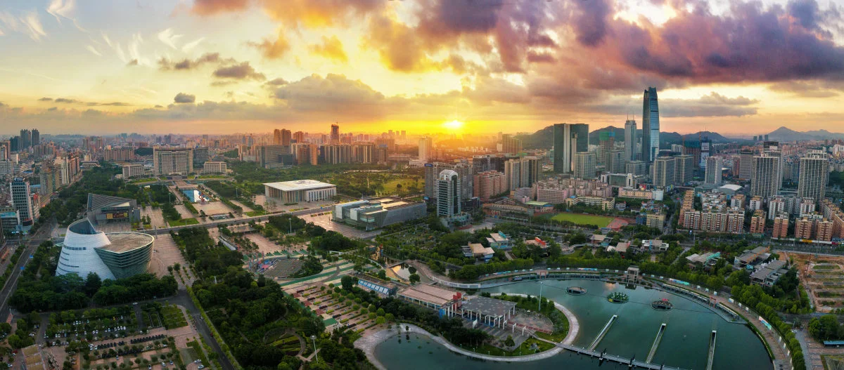 Sunrise in the Chinese city of Dongguan. This drone shot made the top ten of the Popular Prize in SkyPixel's 2017 Photo Contest