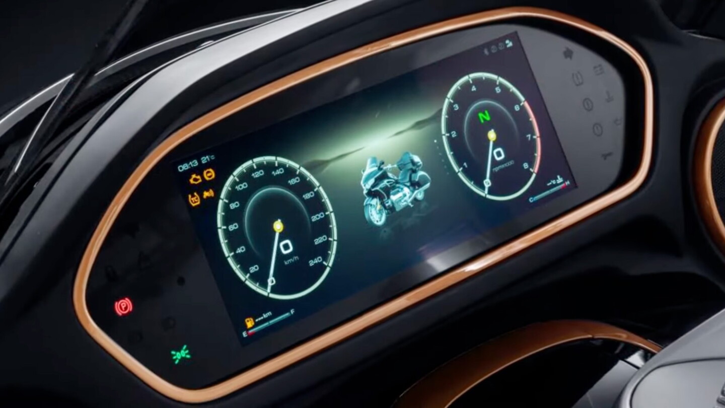 With the redline at 6,000 rpm, and the speedometer reading to 240 km/h (150 mph), it would suggest that Souo isn't aiming to be the horsepower king, but ... you do not go to this much trouble to have the second most powerful production motorcycle