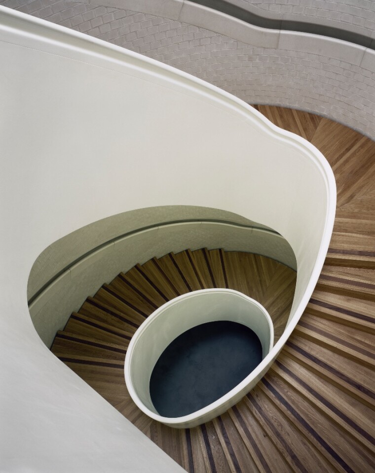 Stunning new spiral staircases offer access between ground and upper floors in Newport Street Gallery