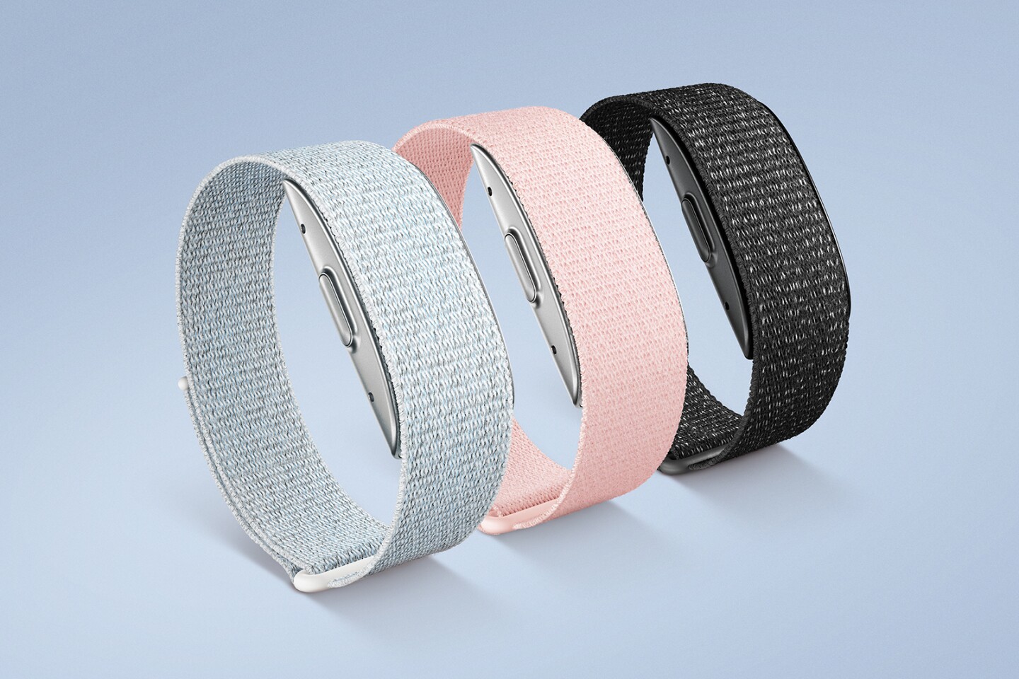 You can pick up the band in three different colors and three different band sizes