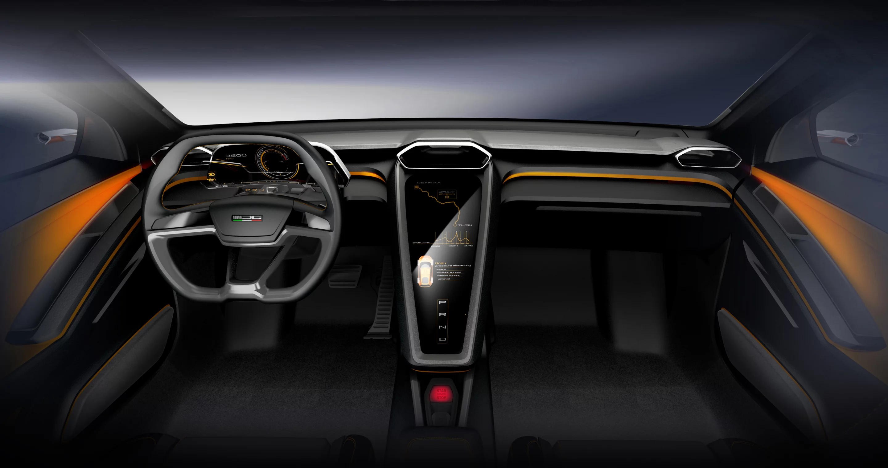 The driver relies on touch controls for virtually all functions