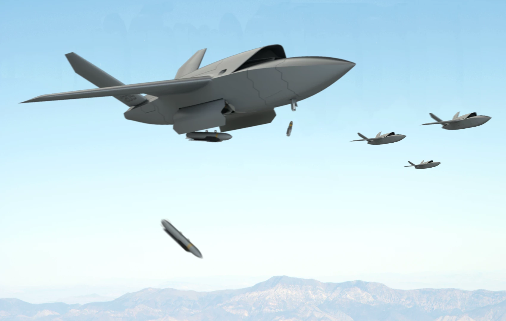 The Kratos XQ-222 Valkyrie will act as an armed-to-the-teeth buddy for manned combat aircraft initially, but swarms of combat drones now seem likely in the not-too-distant future