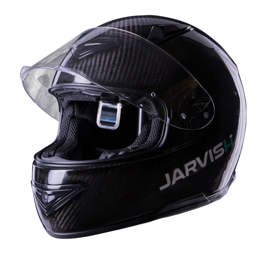 Jarvish X-AR HUD smart helmet: drop-down eyepiece adds an information overlay