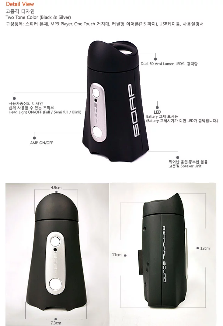 The Soap MP3 player and Sports Bike Audio unit