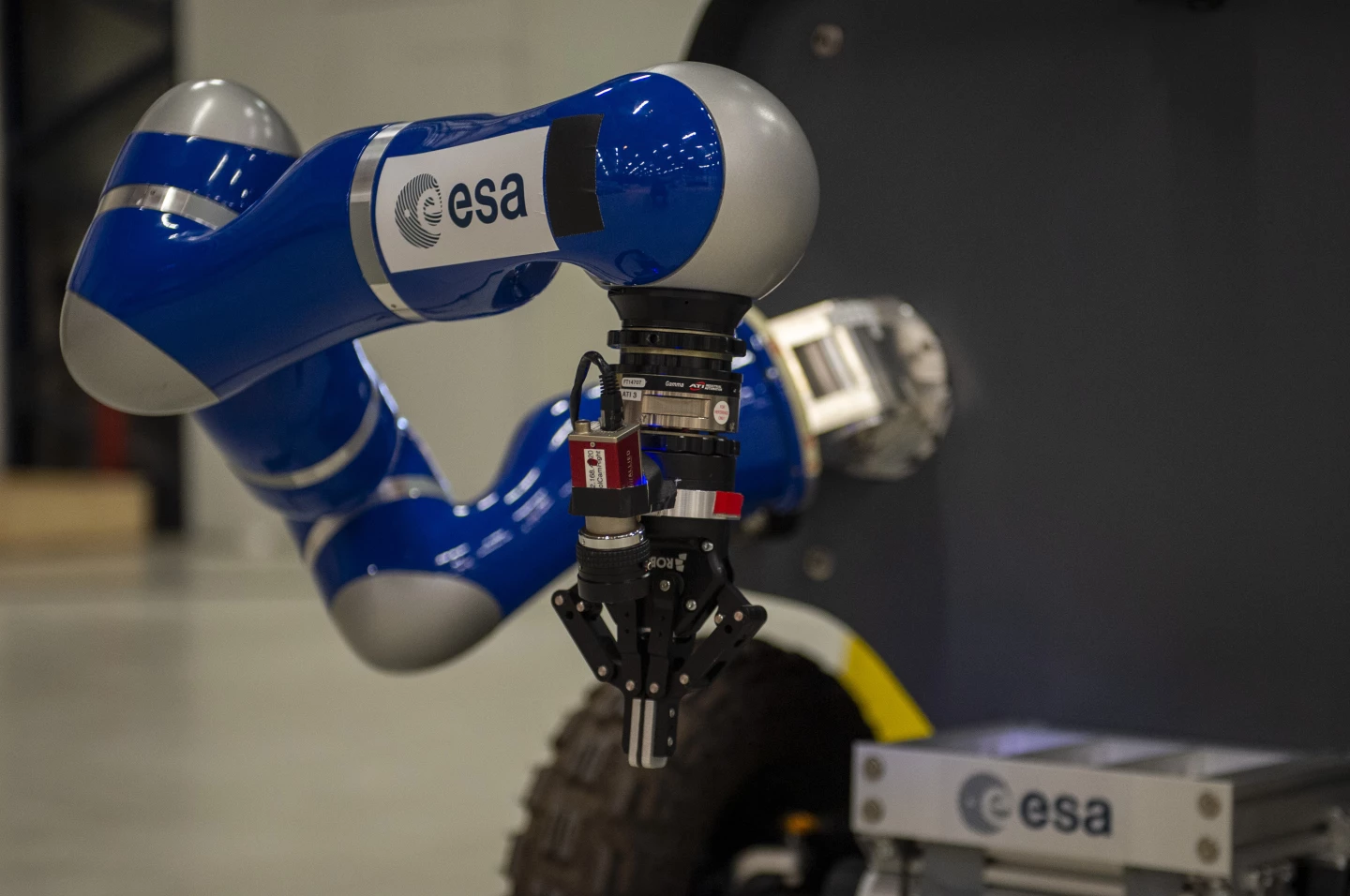Sample collection gripper on the Analog-1 Interact rover