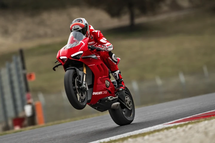 2019 Ducati Panigale V4R: runs advanced wheelie control, so this is clearly on purpose