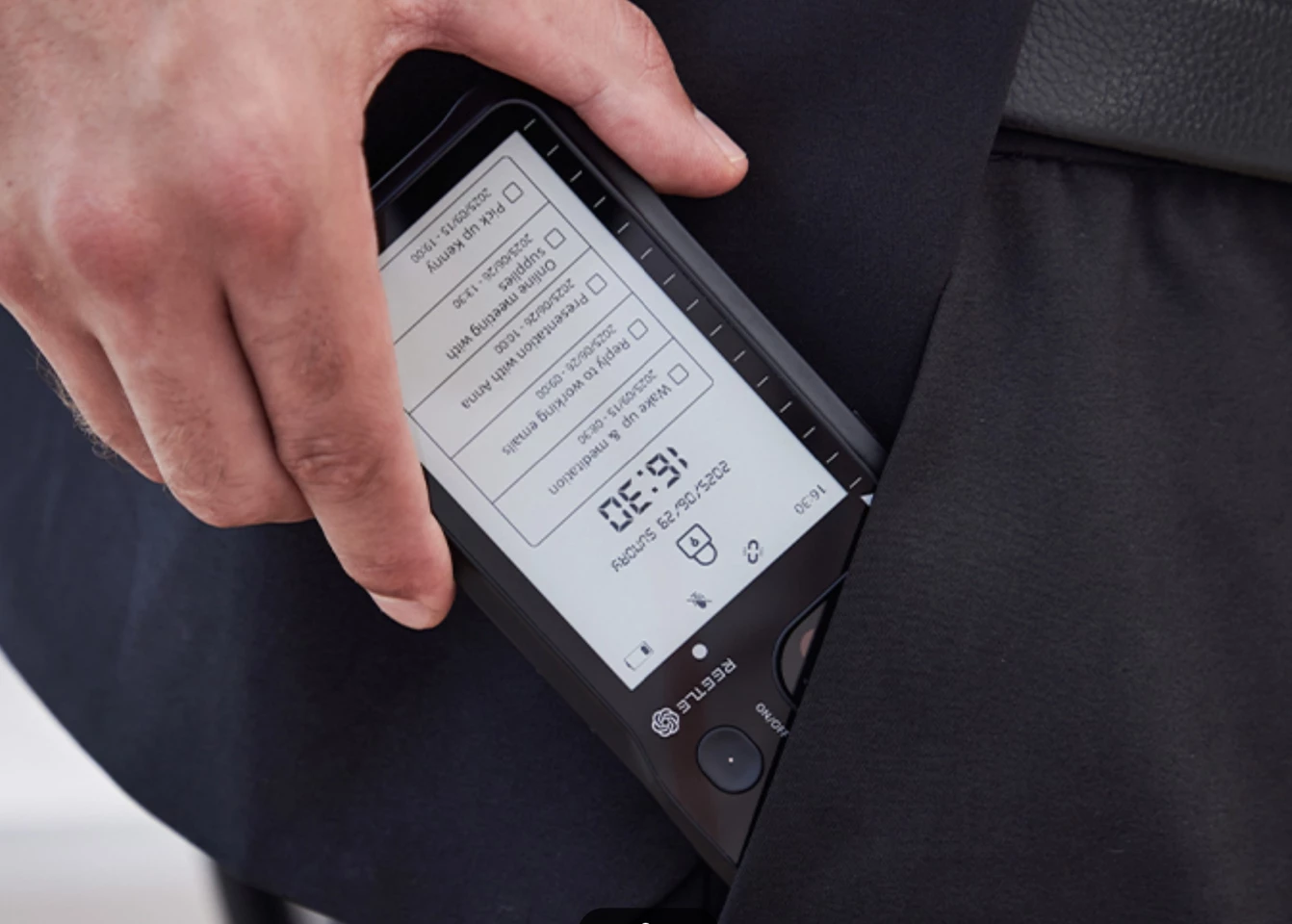 The slim case wraps around an iPhone to offer protection plus AI-powered productivity tools