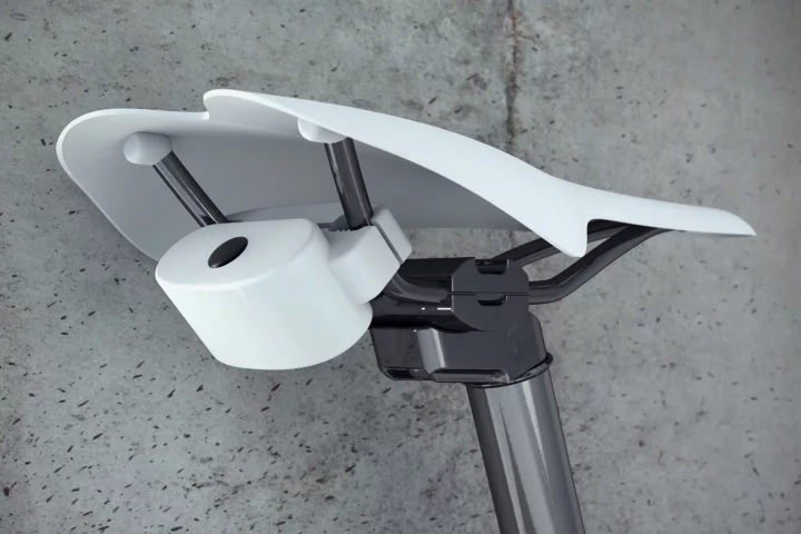 The RFID Bikealarm attaches to a saddle and emits a 120 dB alarm sound when it detects movement