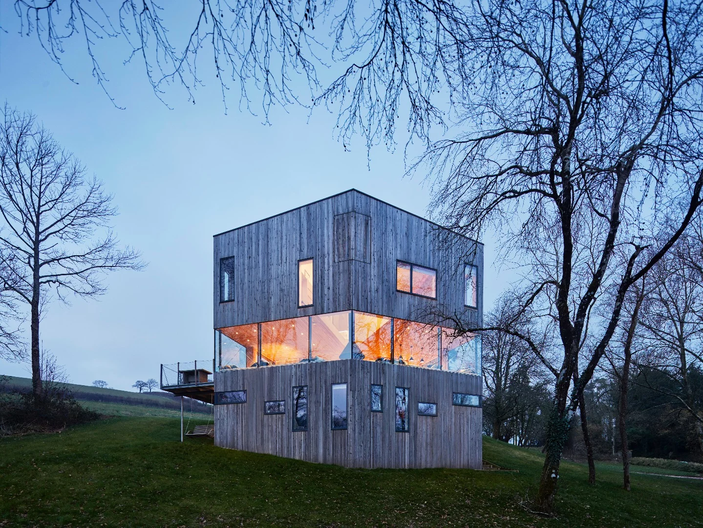 The Green House is situated on a sleep slope and fits in well with the landscape