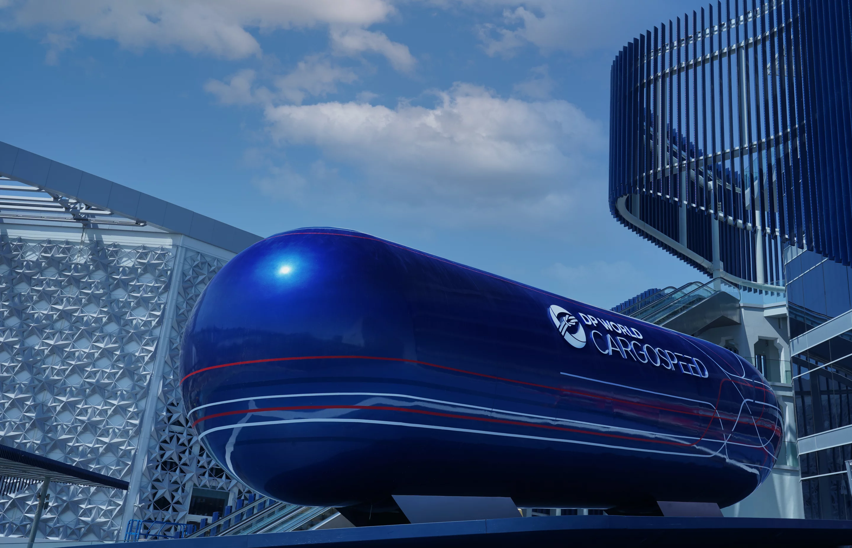 Virgin Hyperloop will be showcasing a full-scale cargo pod, measuring nearly 10 m (33 ft) long, at Dubai's Expo