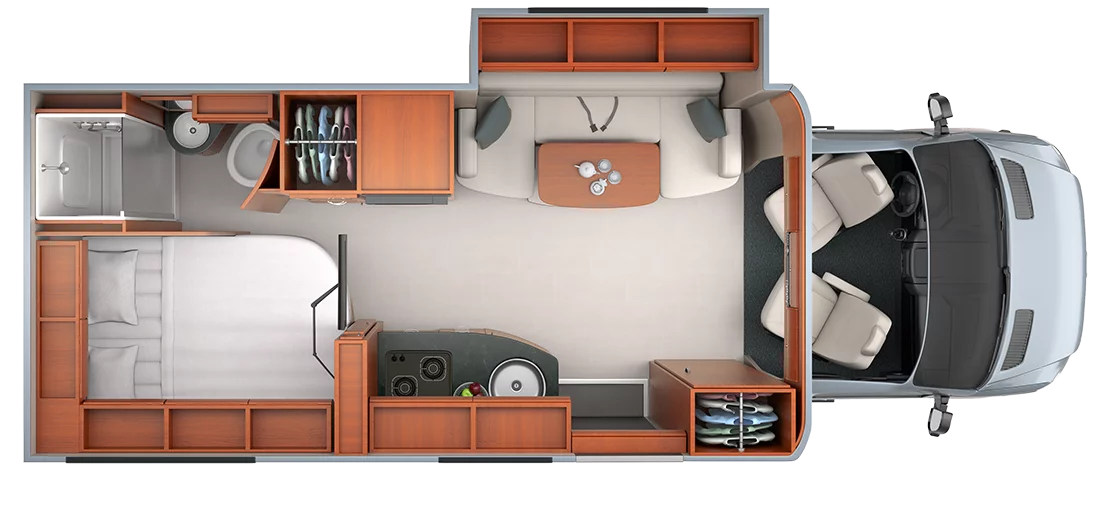 Floor plan for the standard U24MB with Leisure Lounge