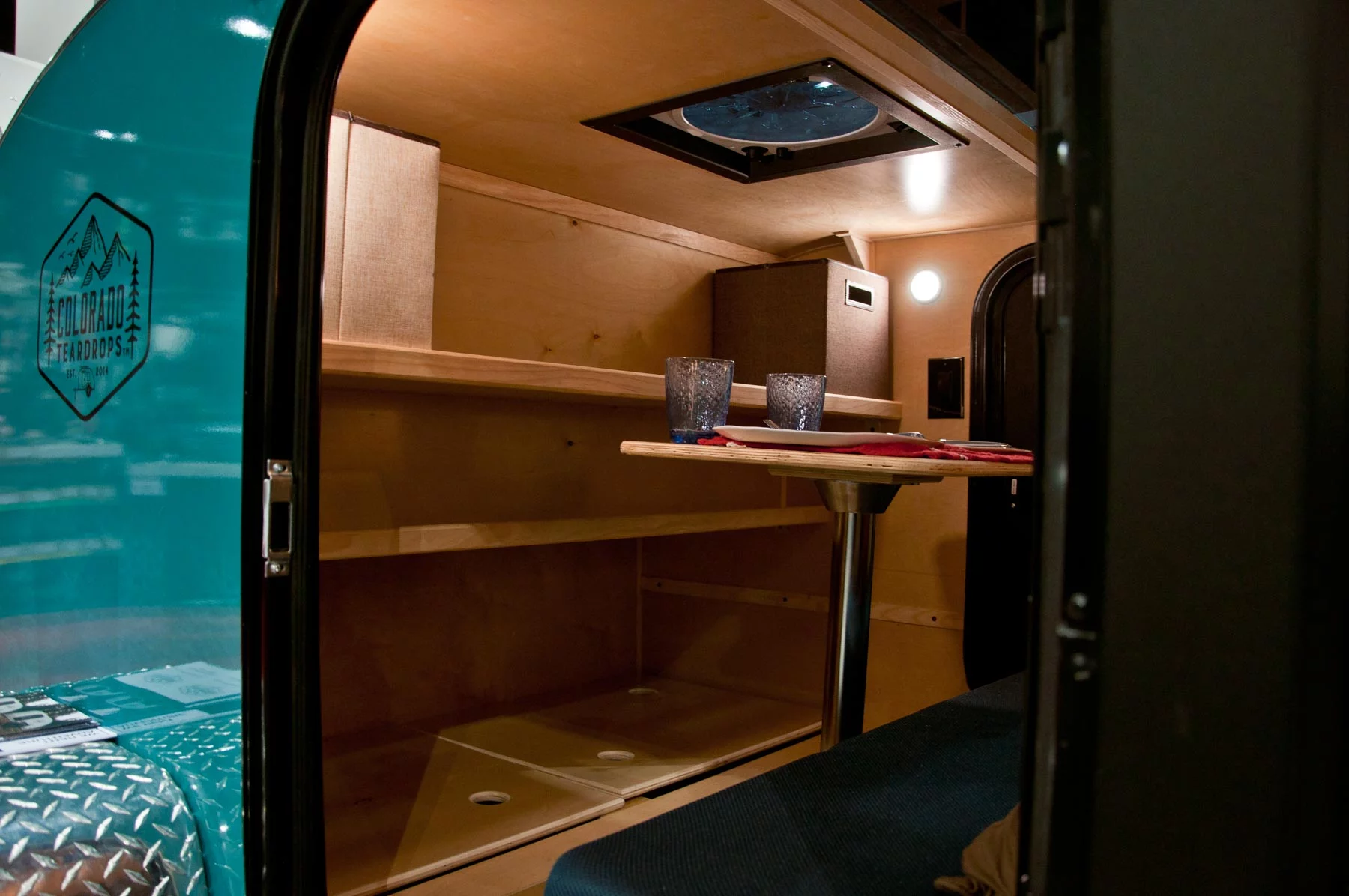 The Canyonlands features an RV queen-size bed