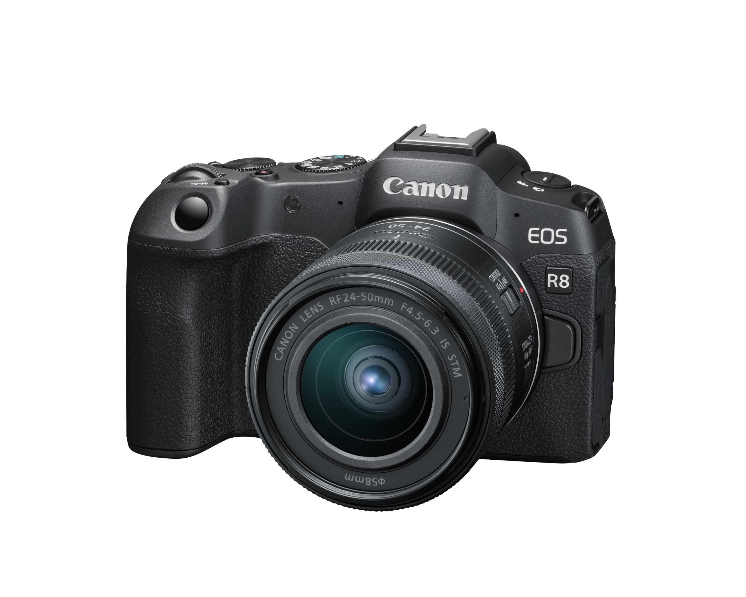 The EOS R8 measures 5.22 x 3.39 x 2.76 inches, and tips the scales at 1.01 pounds