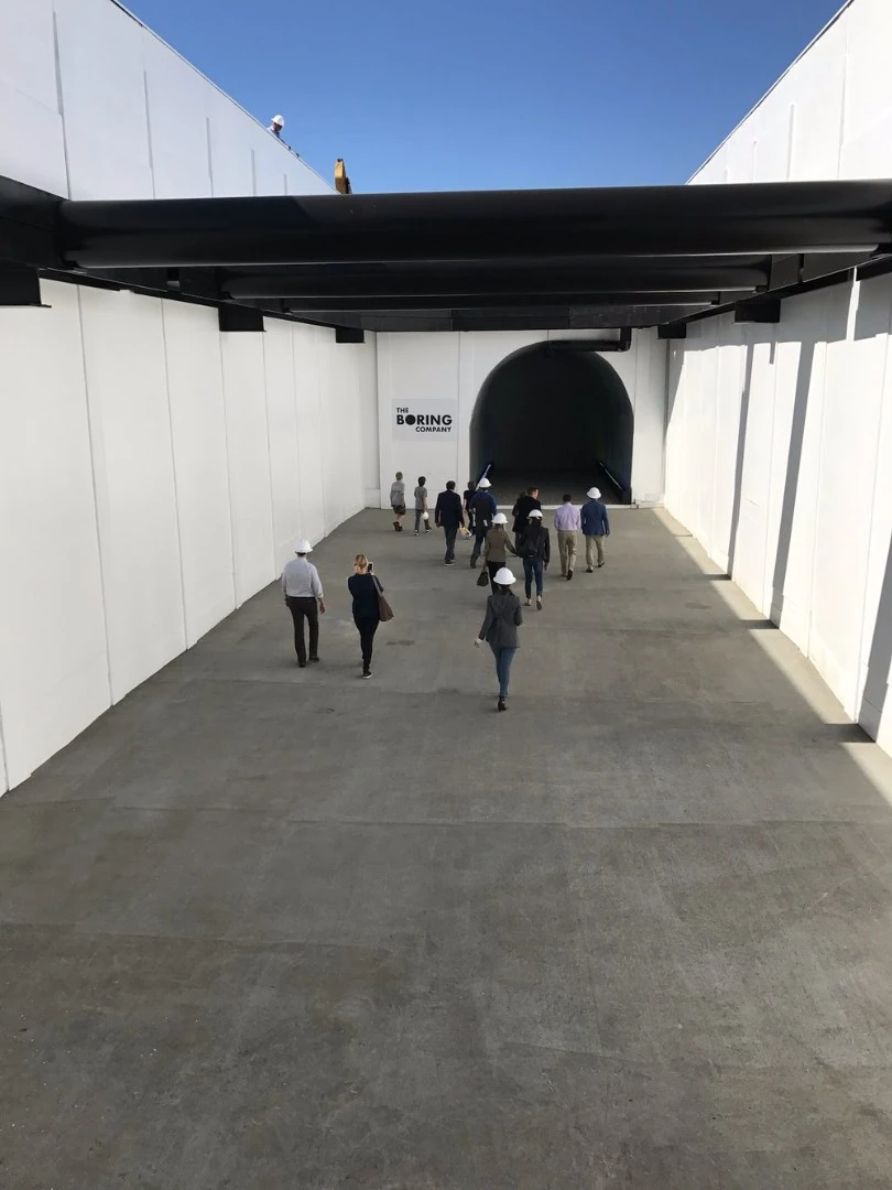 Proof-of-concept tunnel entrance at The Boring Company's headquarters in LA