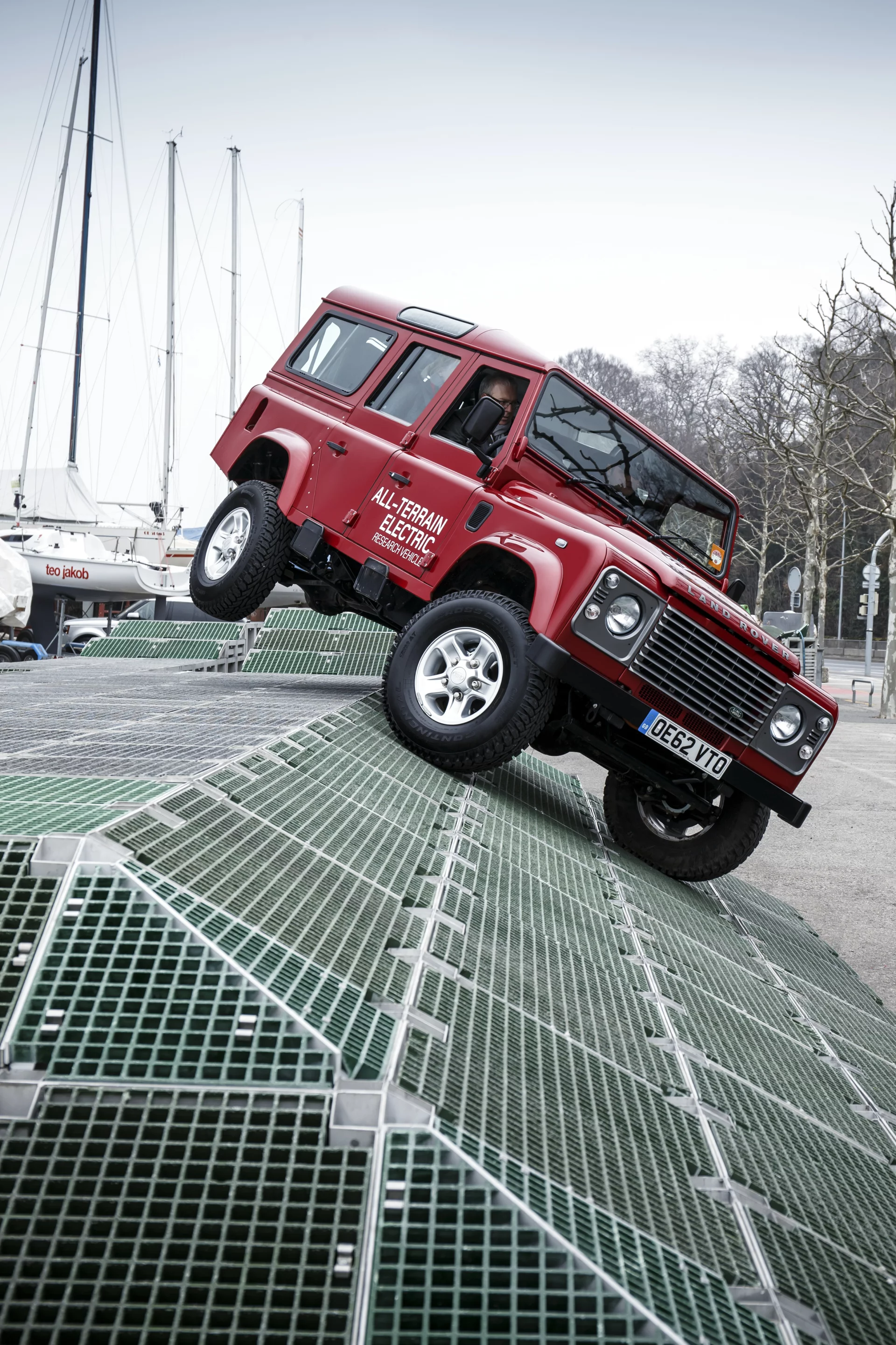 Defender can recover up to 80 percent of its kinetic energy through regenerative braking during downhill descents