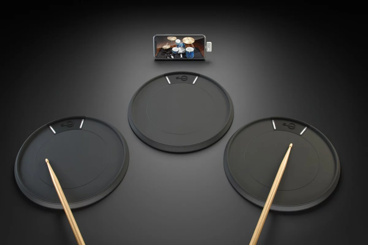 Each Senspad has three hit zones that can be assigned instruments or sounds via a companion mobile app running on a smarpthone