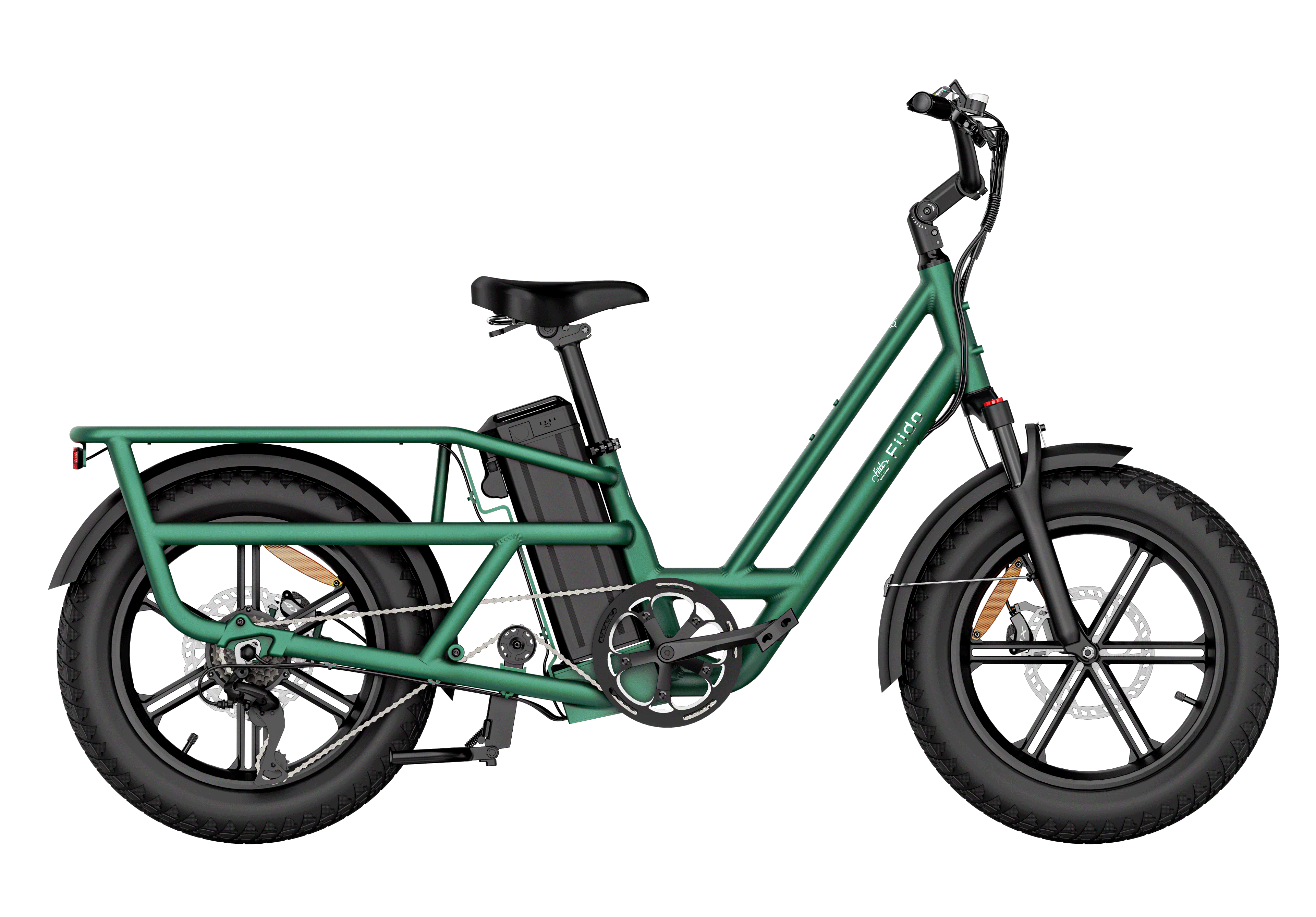 The T2 Longtail Cargo ebike can be optioned with more than a dozen accessories