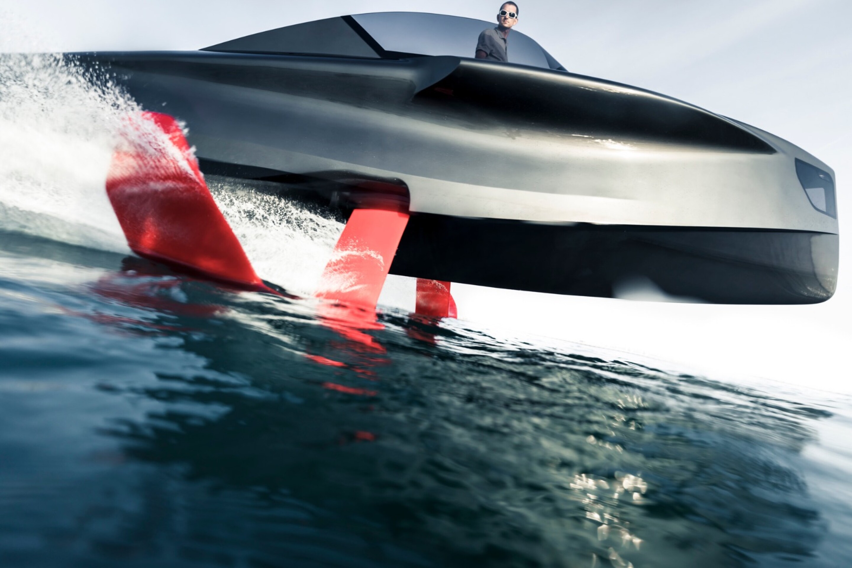 Foiler "flying yacht" is a sleek, hybridpowered hydrofoil