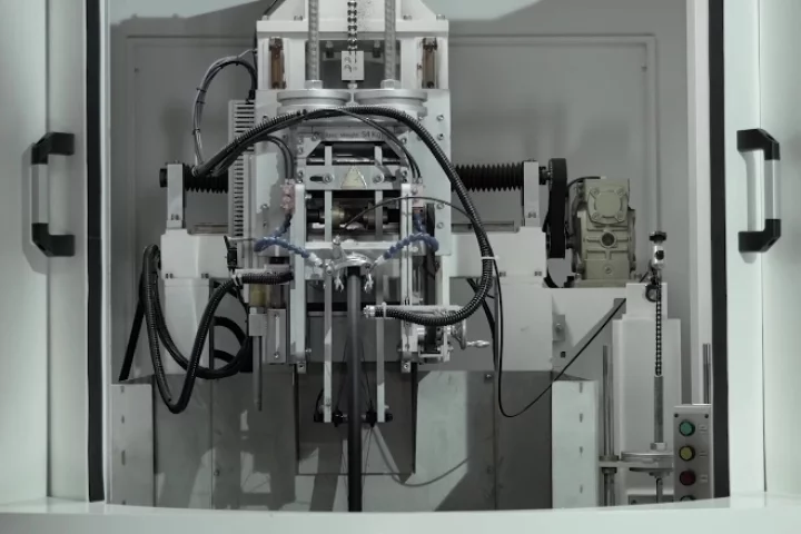 One of the new Graphene Plus tires, being put through the wringer in a testing rig