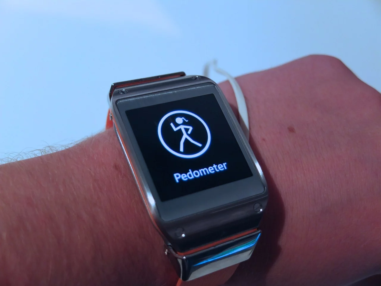 It's impressive, then, that though the Galaxy Gear is by no means a small watch, it doesn't feel all that chunky wrapped around your wrist (Photo: Gizmag)