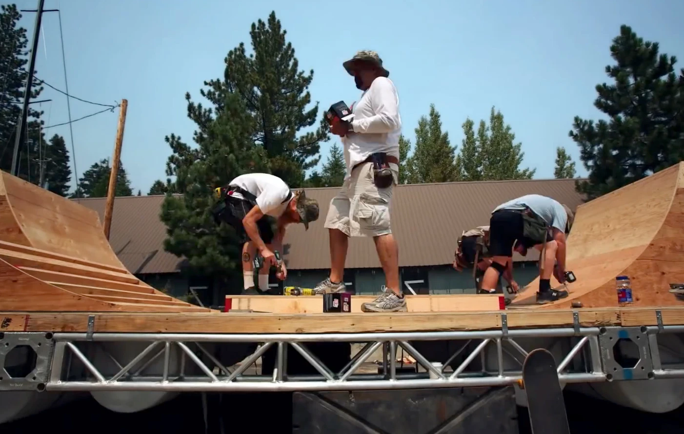 The floating ramp took four days and 300 man hours to complete