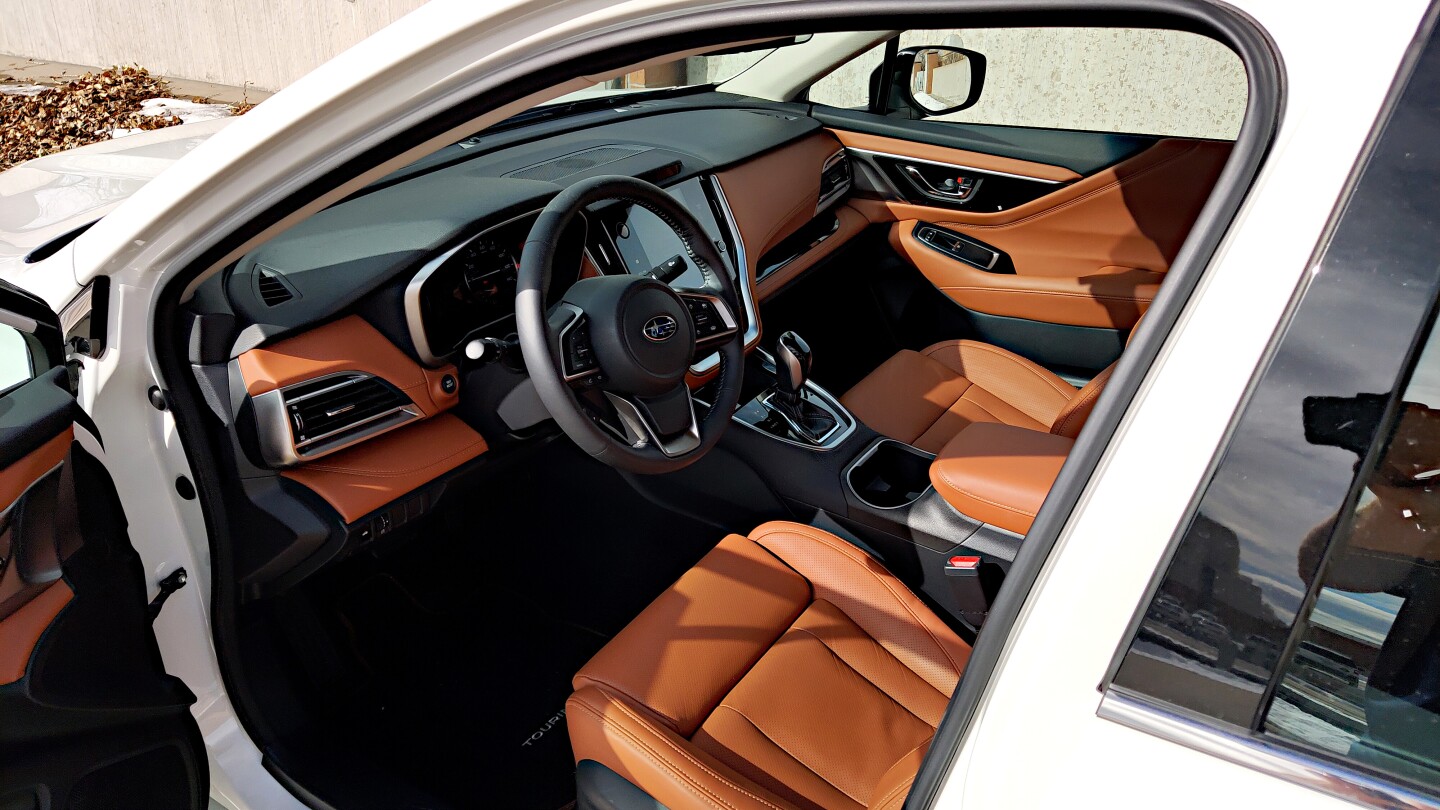 Entry and egress for the driver and front passenger are aided not only by the Legacy's comparatively higher ride height, but also by smart design