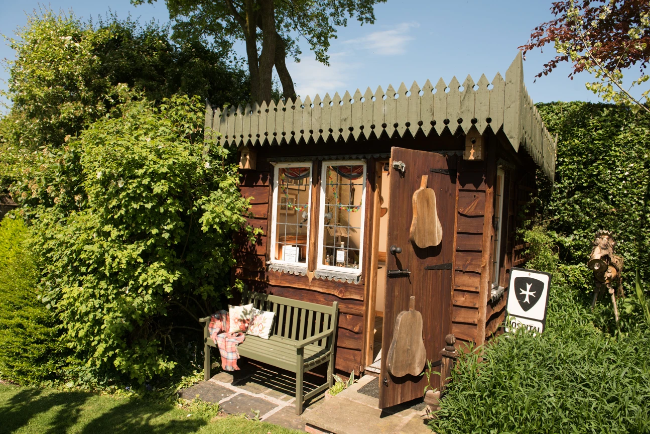The Pear Hut was built from pieces of an old dilapidated shed that had partly fallen apart