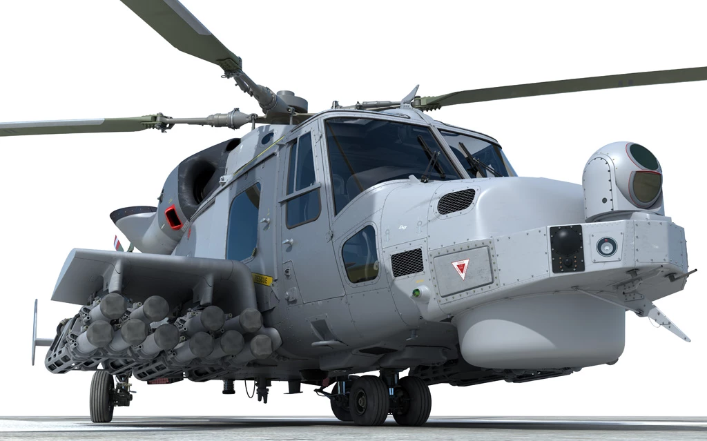 Martlet and the weapon wing mounted on a Wildcat helicopter