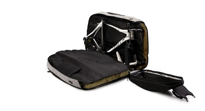 The Biknd Helium is a bicycle shipping case that uses inflatable bladders to protect one's bike