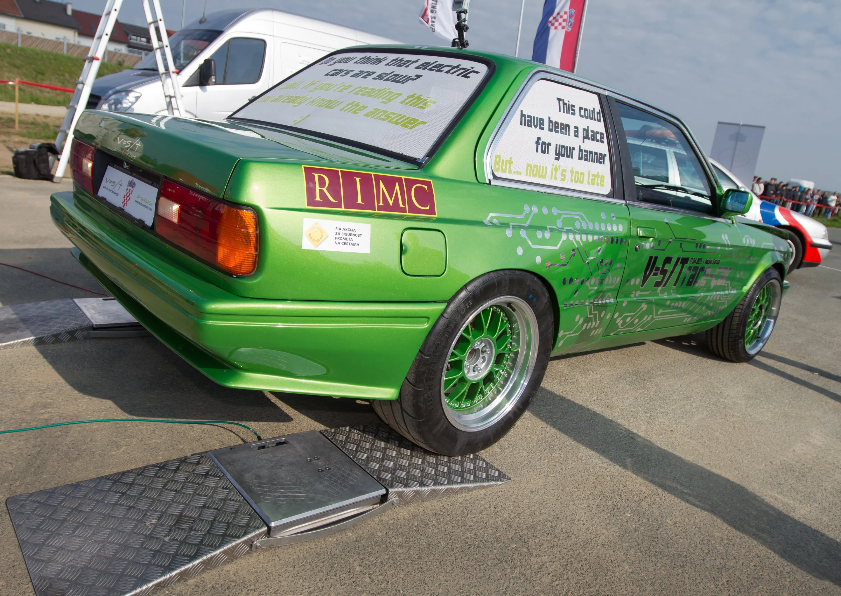 The converted BMW has a 600-hp electric powertrain