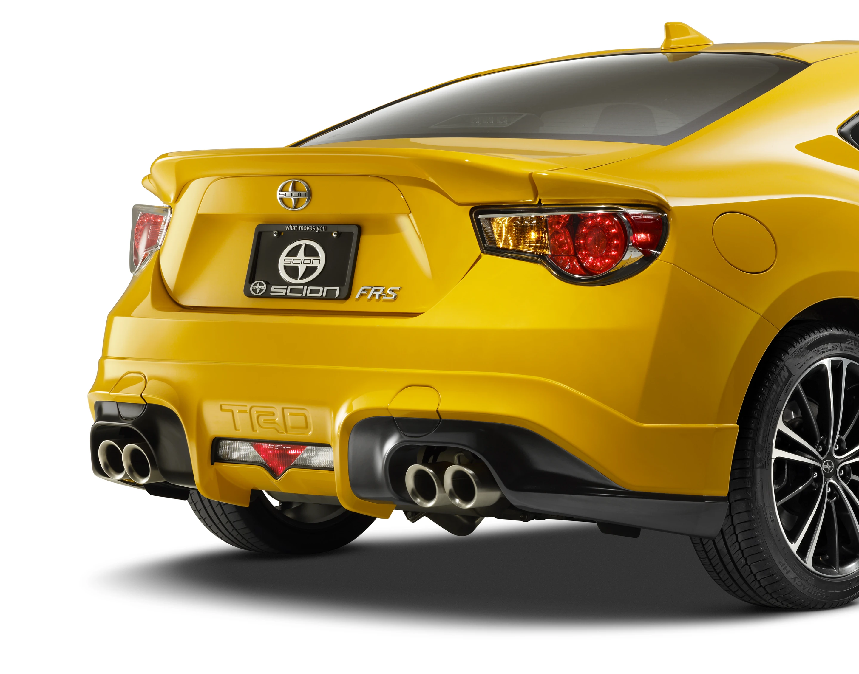 The FR-S Boxer engine gets some help from a TRD exhaust system
