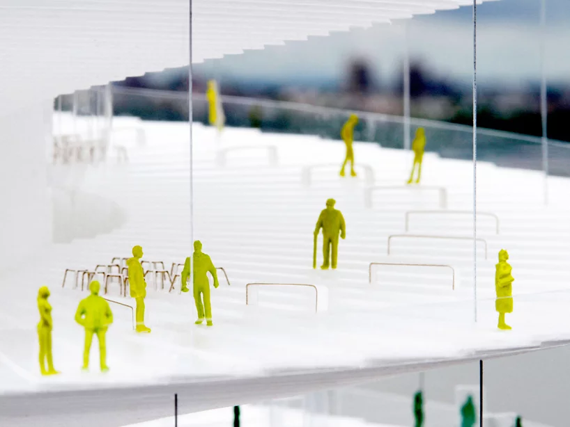BIG's models demonstrate the gentle slope of the walkways (Image: BIG)