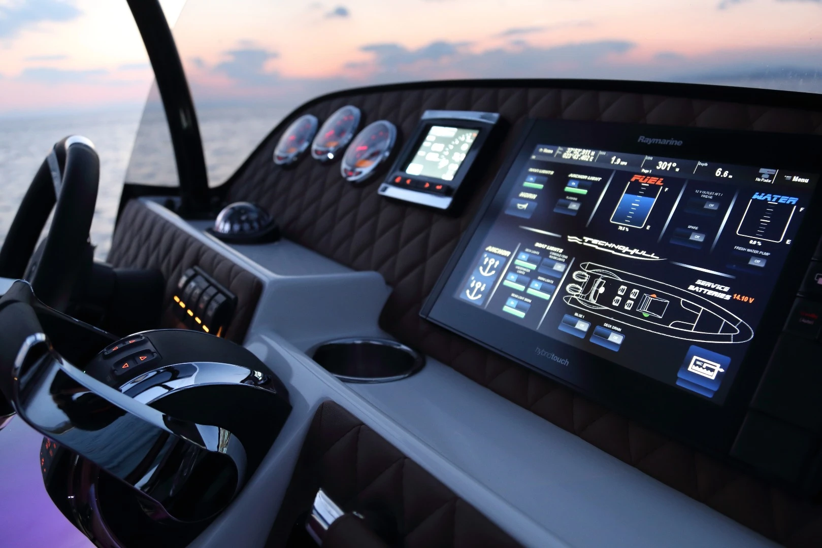 The touchscreen in the Technohull 999 Sea DNA