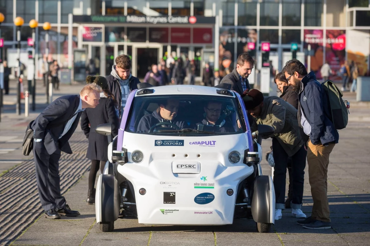The LUTZ Pathfinder pods shuttled people around the Milton Keynes train station and the city's business district