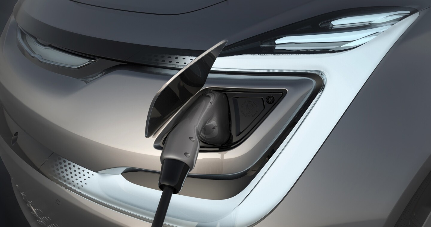 Charging port on the Chrysler Portal Concept