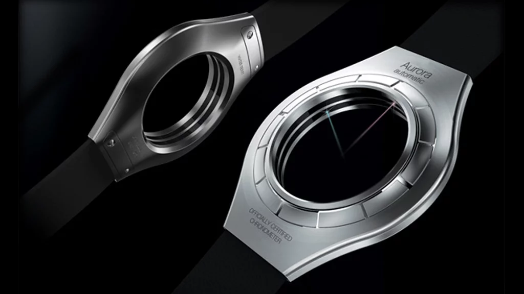 The faceless Aurora Watch uses lasers to indicate the time