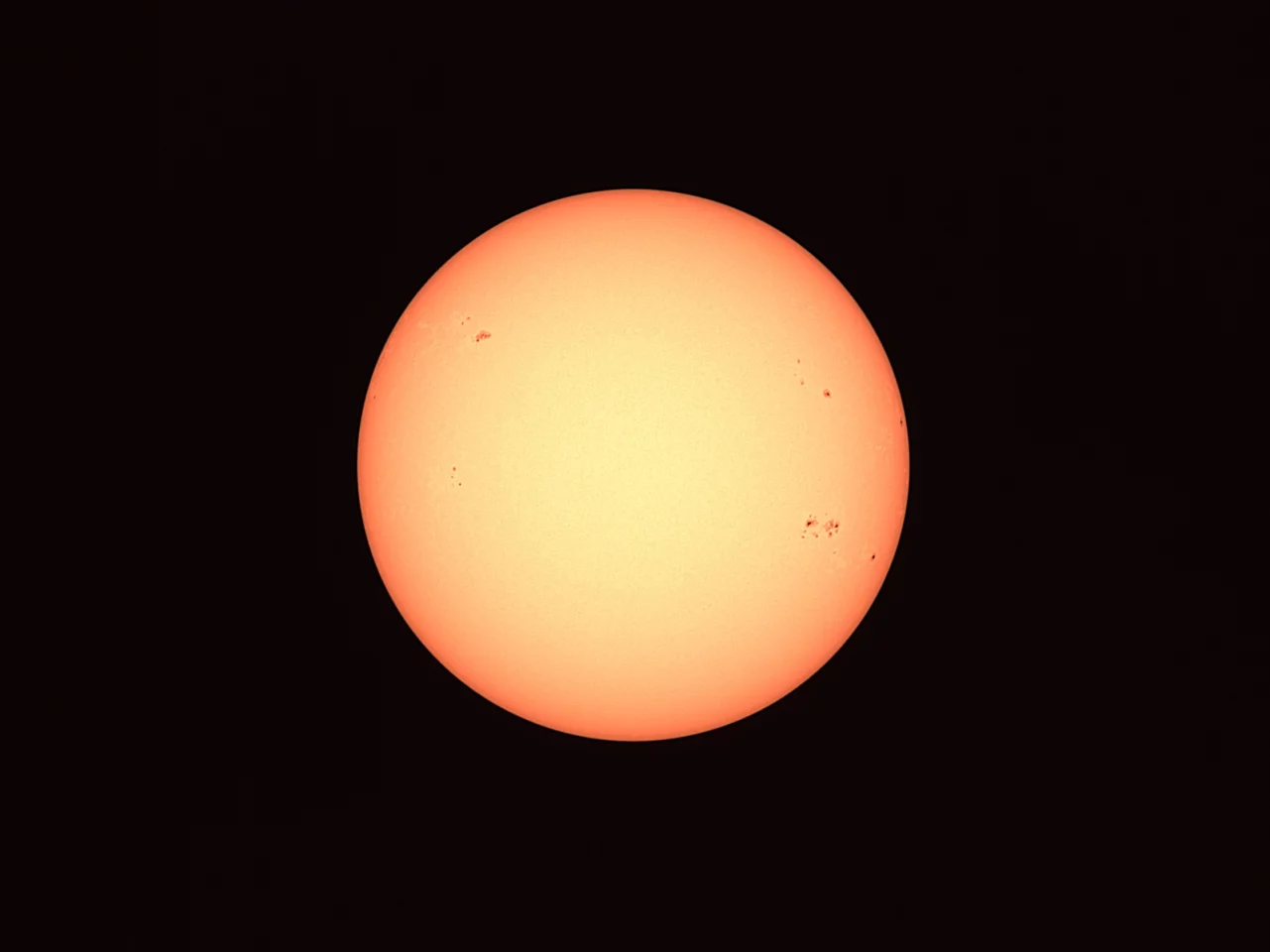 Image of our Sun (with spots) using the Dwarf III's Astro mode (image cropped using GIMP, otherwise not edited)